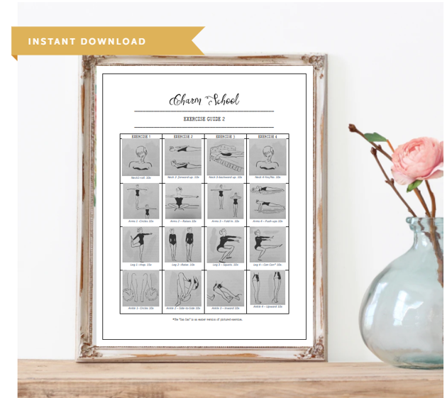 Beauty Exercise Chart Free Printable Picture
