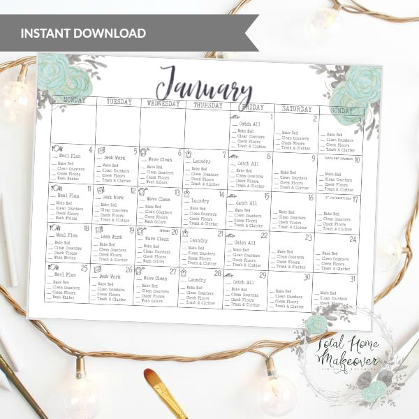 Daily Cleaning Checklist Free Printable | Total Home Makeover Picture