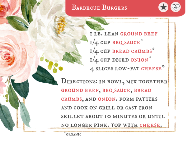 Skinny BBQ Burgers Recipe Card Picture